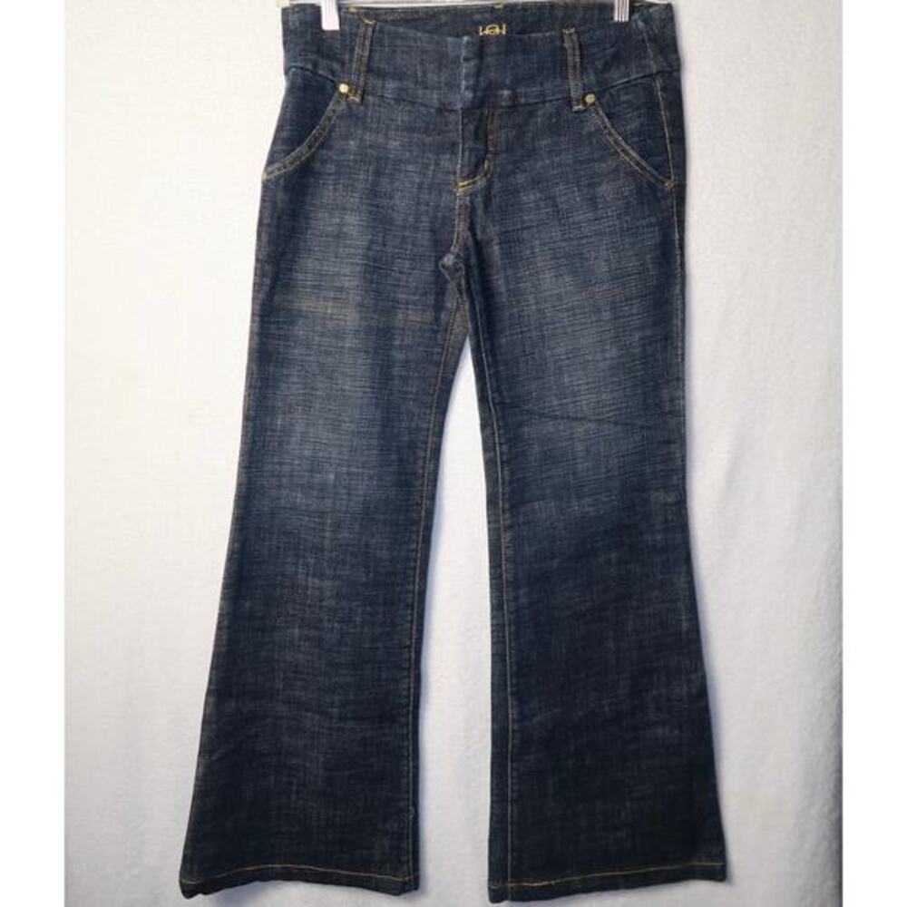 Bebe Premium Denim Jeans Women's 28 Blue Dark Wash‎ Flared Y2K